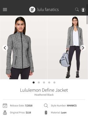 lululemon Heathered Black Define Jacket - LUON